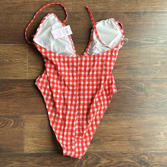 NWT Wild Fable Red & White Checkered One Piece | Retro | Swimsuit | Bathing Suit - Picture 9 of 10